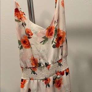 Crepe/Chiffon white floral dress